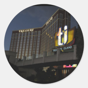 Redonda Pegatina de Treasure Island Las Vegas