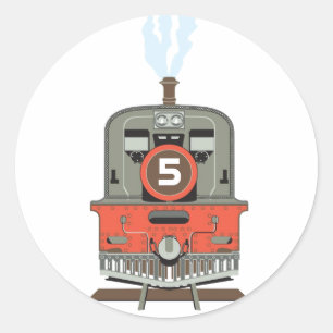 Redonda Pegatina de trenes