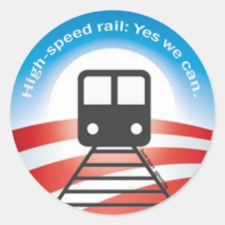 Redonda Pegatina de trenes de Obama