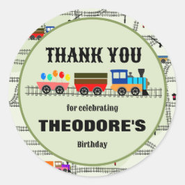 Redonda Pegatina de trenes y pistas para niños de ferrocar