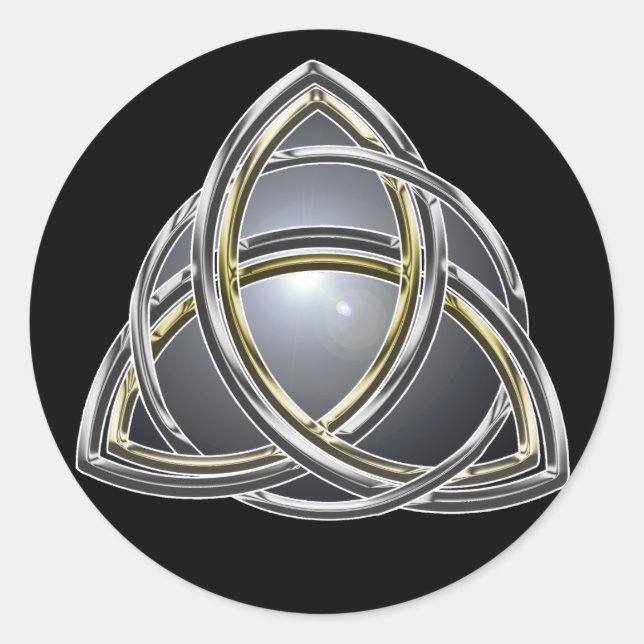 Redonda Pegatina de Trinity Knot 2 (Anverso)