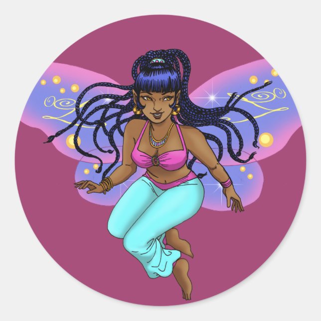 Redonda Pegatina de Trixie de Hadas (Anverso)