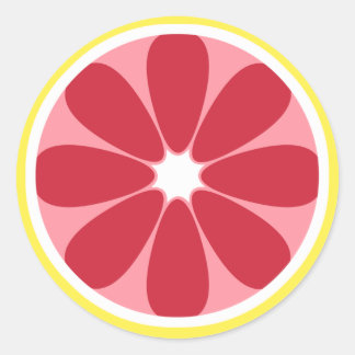 Redonda Pegatina de trozo de pomelo