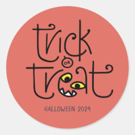 Redonda Pegatina de truco o tratamiento monstruoso - naran