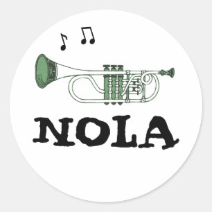 Redonda Pegatina de Trumpet de jazz de Nueva Orleans