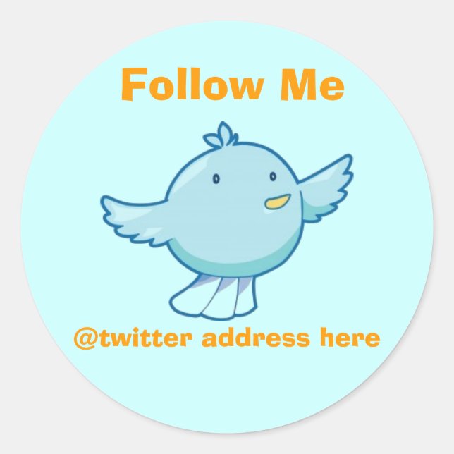 Redonda Pegatina de Twitter personalizar (Anverso)