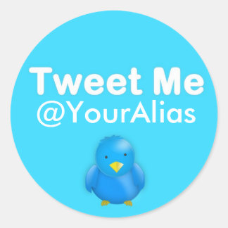 Redonda Pegatina de Twitter: Tuitéame @YourAlias