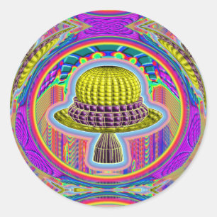 Redonda Pegatina de UFO Wisdom