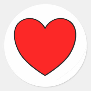 Redonda Pegatina de un solo corazón