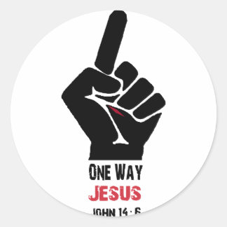 Redonda Pegatina De Una Vía Jesús