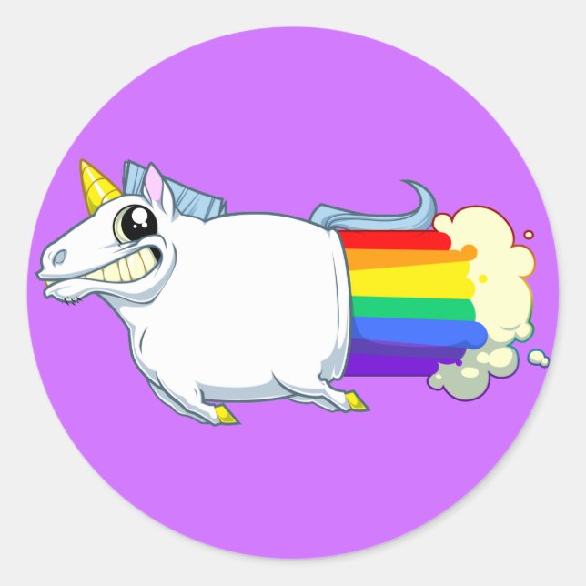 Redonda Pegatina de Unicorn Farts (Anverso)