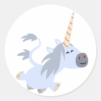 Redonda Pegatina de Unicorn, Personalizado de trote de tro