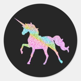 Redonda Pegatina de Unicornio chisporroteo