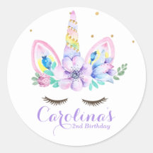 Pegatina de unicornio de color de agua