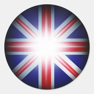 Redonda Pegatina de Union Jack