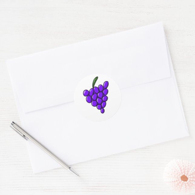 Redonda Pegatina de uvas de personalizable (Sobre)