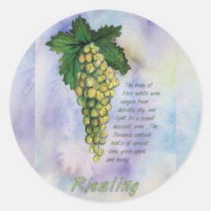 Redonda Pegatina de uvas de vino Riesling