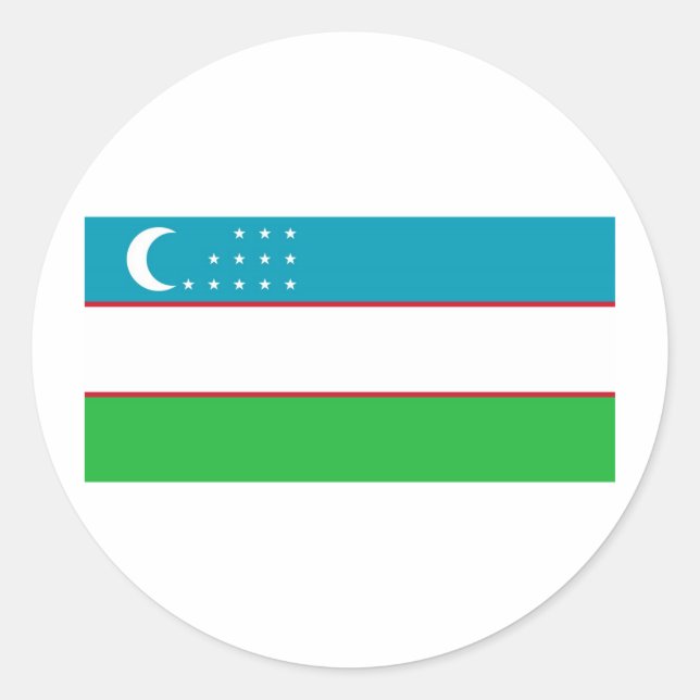 Redonda Pegatina de Uzbekistán (Anverso)