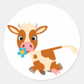Redonda Pegatina de vaca de trote Personalizado