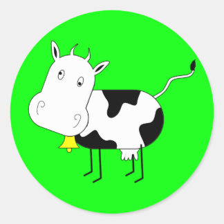 Redonda Pegatina de vaca personalizado