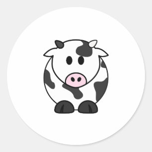 Redonda Pegatina de vaca – Vinilo de vaca Kawaii