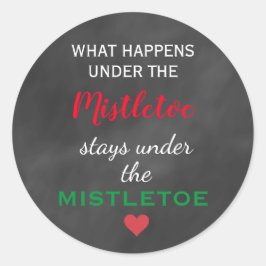 Redonda Pegatina de vacaciones de Chalkboard Mistletoe