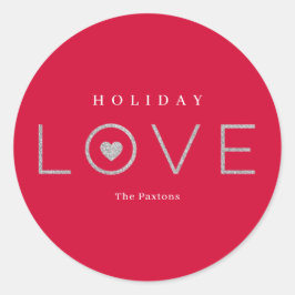 Redonda Pegatina de vacaciones de color EDITABLE de corazó