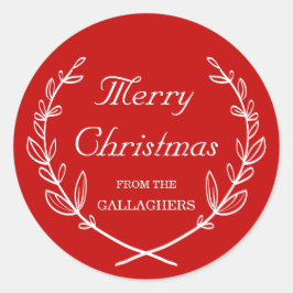 Redonda Pegatina de vacaciones de Laurel personalizado en 