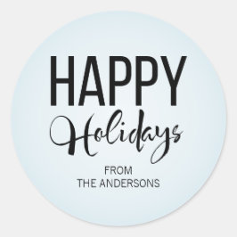 Redonda Pegatina de vacaciones felices de esquí de inviern