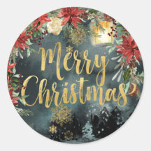 Pegatina de vacaciones florales de Woodland Gold C