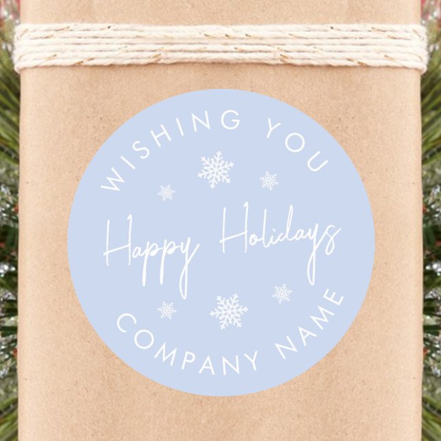 Redonda Pegatina de vacaciones moderno con copo de nieve (Subido por el creador)