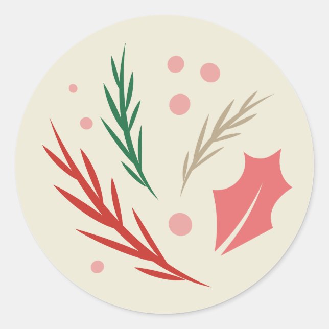 Redonda Pegatina de vacaciones retro moderna (Anverso)