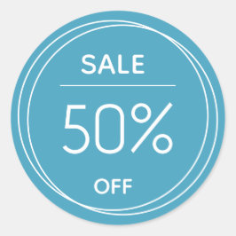 Redonda Pegatina de venta de promoción de tienda azul bási