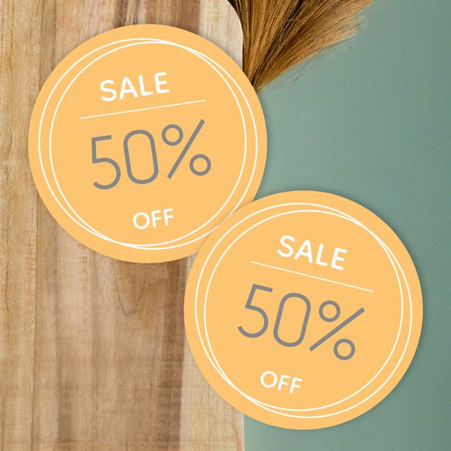 Redonda Pegatina de venta de promoción de tienda marrón bá (Subido por el creador)