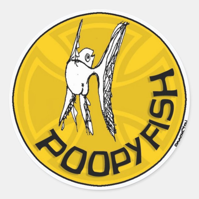 Redonda pegatina de ventana de poopia (Anverso)