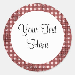 Redonda Pegatina de verificación roja oscura