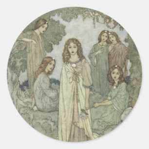 Redonda Pegatina de Victorian Faerie