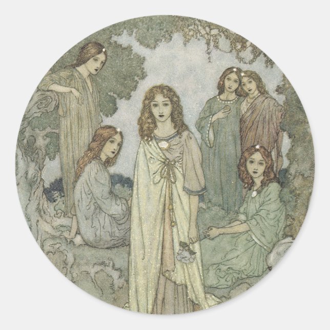 Redonda Pegatina de Victorian Faerie (Anverso)