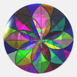 Redonda Pegatina de vidrio contenido