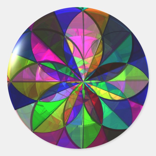 Redonda Pegatina de vidrio contenido (Anverso)