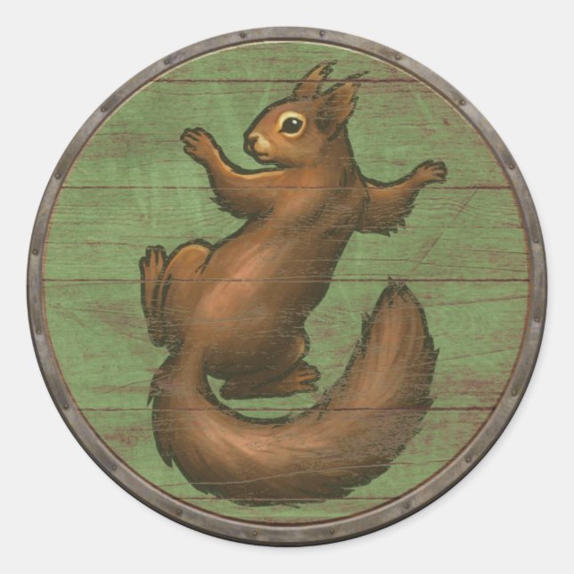 Redonda Pegatina de Viking Shield - Ratatoskr (Anverso)