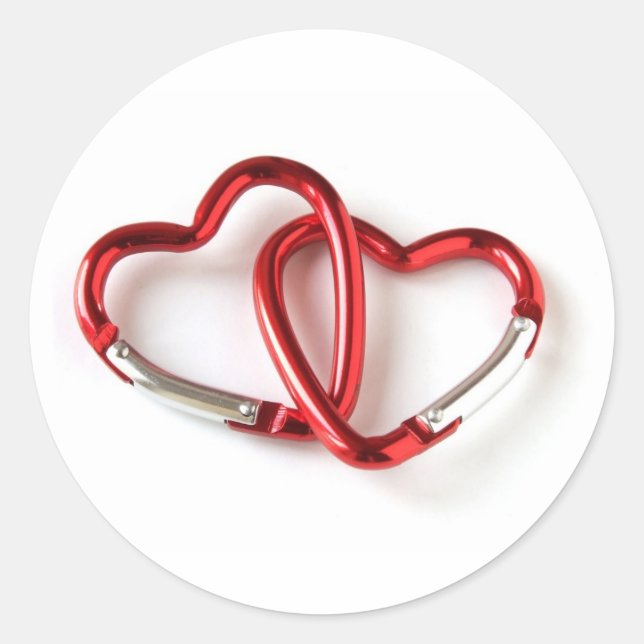 Redonda Pegatina de vínculos de corazón | PERSONALIZABLE (Anverso)