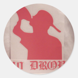 Redonda pegatina de vinilo con logotipo de 40 gota