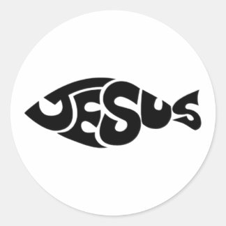 Redonda Pegatina de vinilo cristiana Pez de Jesús