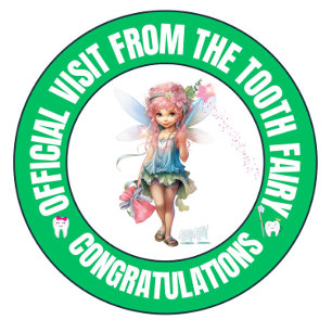 Redonda Pegatina De Visita Oficial De Los Hados Didentales