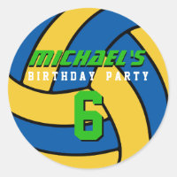 Pegatina de voleibol azul Deportes Niños Fiesta de