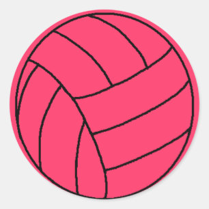 Redonda Pegatina de voleibol rosa