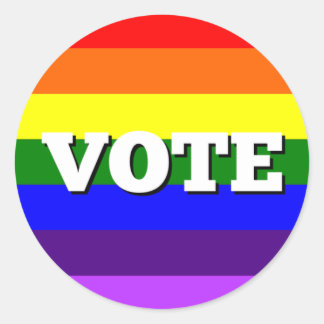 Redonda Pegatina de voto sobre antecedentes de orgullo