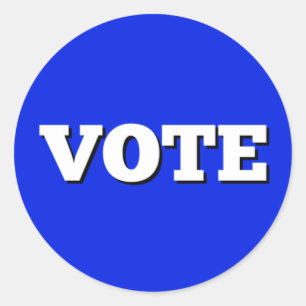 Redonda Pegatina de voto sobre fondo azul
