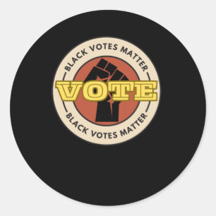 Redonda Pegatina de votos negros